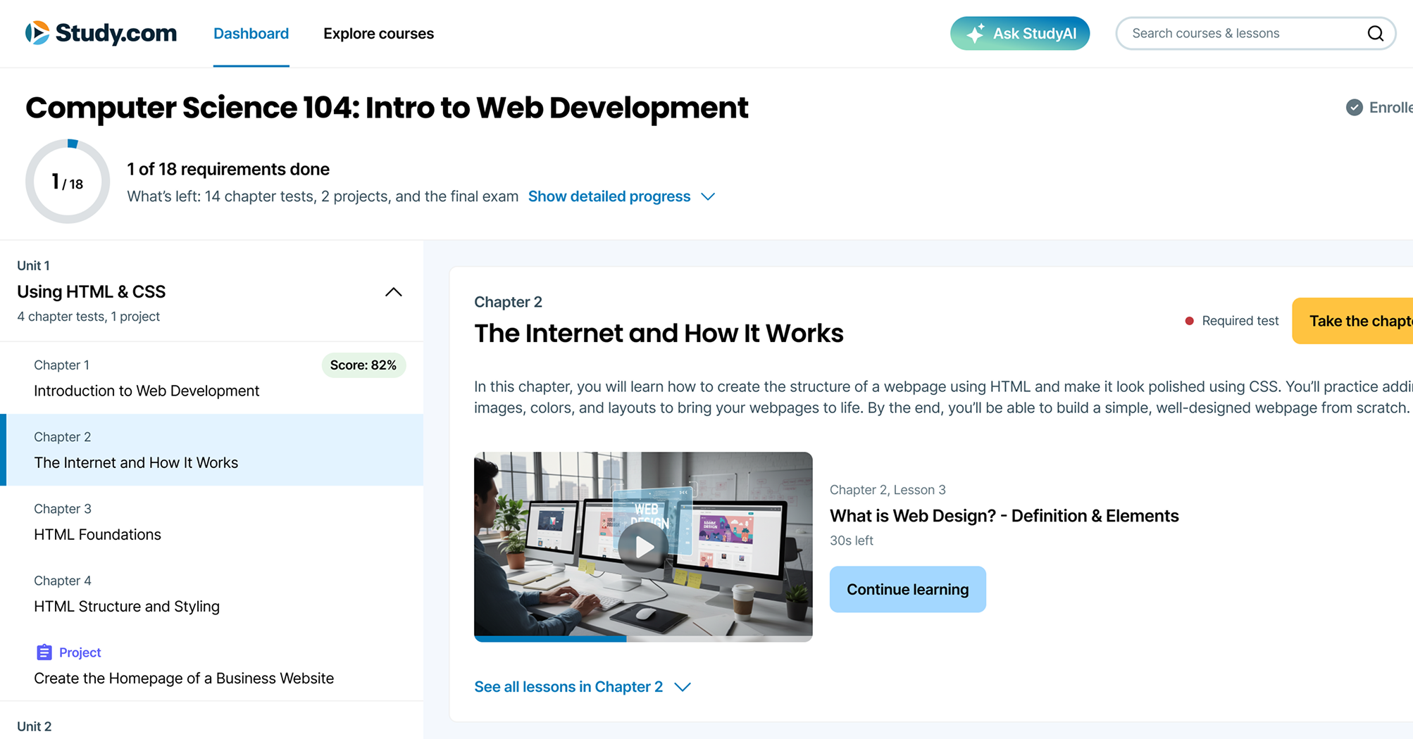 Redesigned College Saver course page