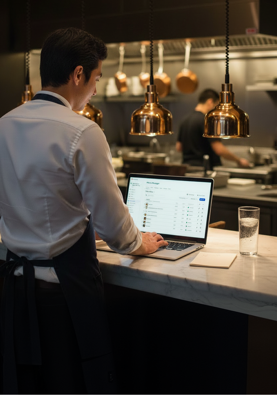A chef working on a merchant dashboard — Menu Manager case study